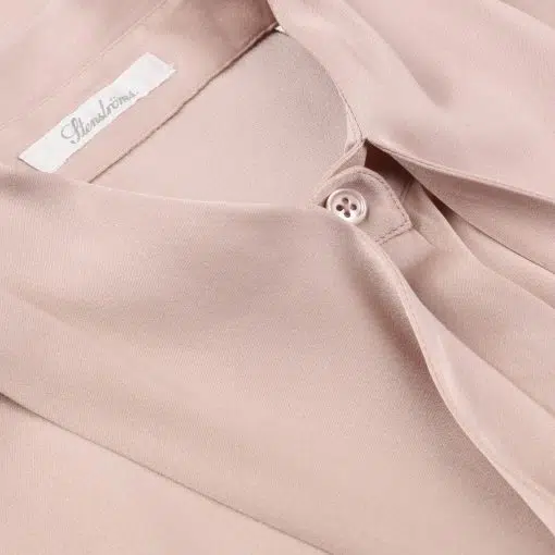 Stenströms Selma Feminine Silk Blouse Bow Collar Pink