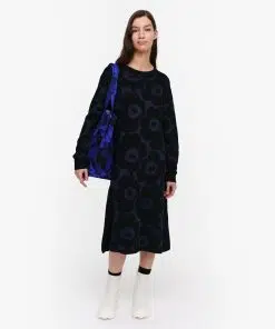 Marimekko Peurankello Pieni Unikko 2 Knit Dress Blue