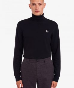 Fred Perry Roll Neck Jumper Black