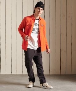 Superdry Trailsman Flannel Shirt Spiced Orange