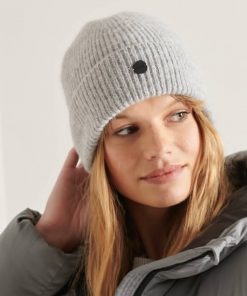 Superdry Luxe Beanie Pale Grey Marl