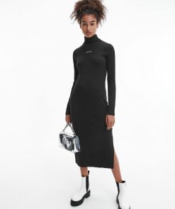 Calvin Klein Roll Neck Dress Black
