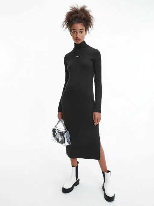 Calvin Klein Roll Neck Dress Black