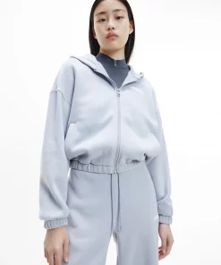 Calvin Klein Micro Flock Zip Through Marble Grey