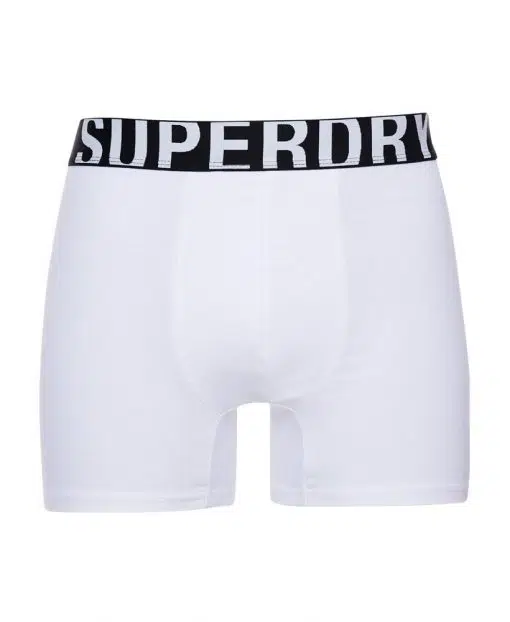 Superdry Organic Cotton Boxer Dual Logo Double Pack Black/White