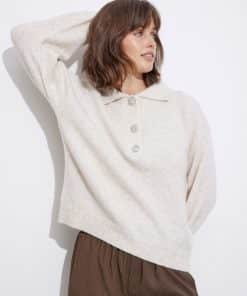 Sweater - Light beige melange - Ladies