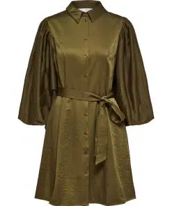 Selected Femme Nallie 7/8 Short Shirt Dress Dark Olive