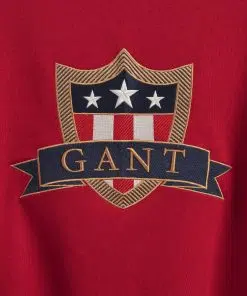 Gant Woman Banner Shield C-Neck Sweatshirt Equestrian Red