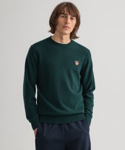 Gant Banner Shield C-neck Sweater Tartan Green
