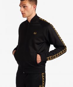 Fred Perry Gold Tape Bomber Track Jacket Black