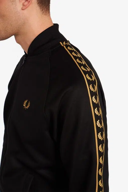Fred Perry Gold Tape Bomber Track Jacket Black