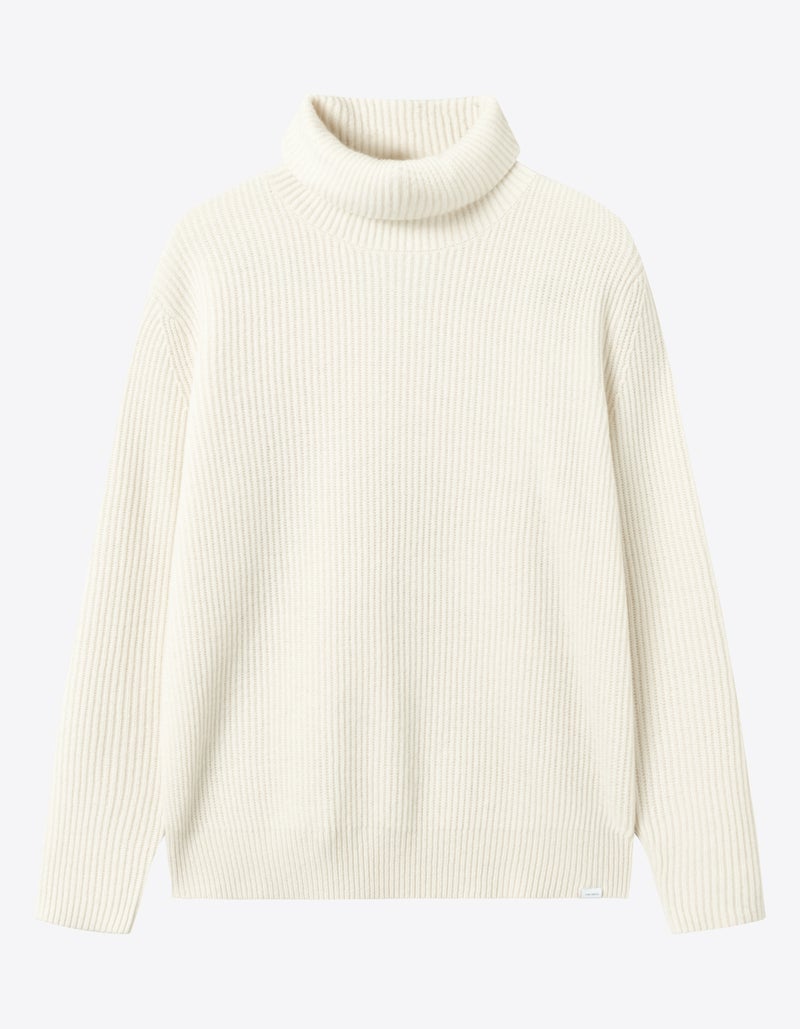 Buy Les Deux Eddie Wool Rib Rollneck Knit Ivory - Scandinavian Fashion ...