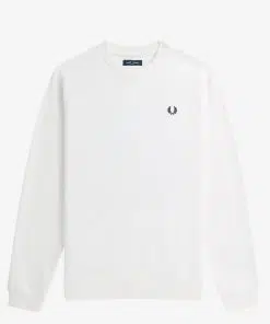 Fred Perry Printed Patch Sweatshirt White