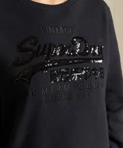 Superdry Vintage Logo Tonal Crew Sweatshirt Jet Black