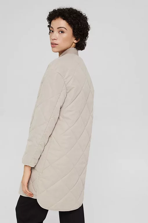 Esprit Quilted Jacket Light Taupe