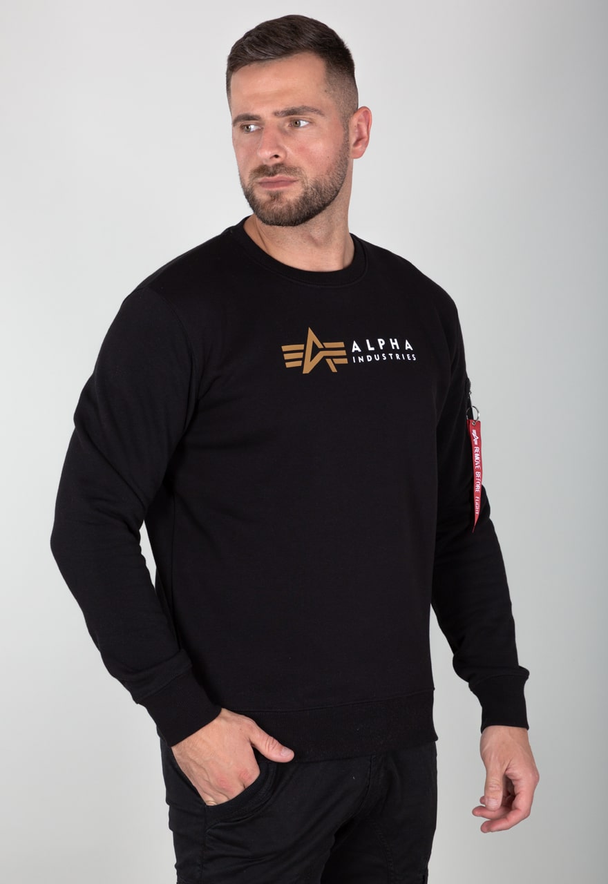 Buy Alpha Industries Alpha Label Sweater Black - Scandinavian Fashion Store