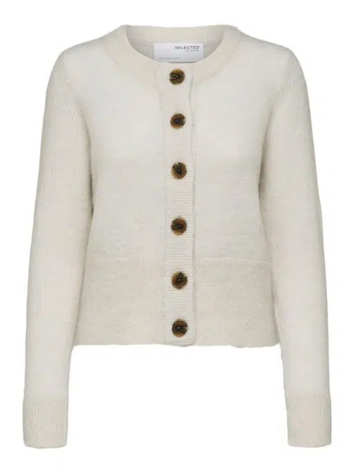 Selected Femme Sia Knit Cardigan Snow White