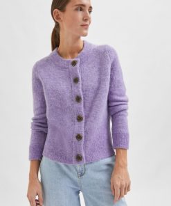 Selected Femme Sia Knit Cardigan Violet Tulip