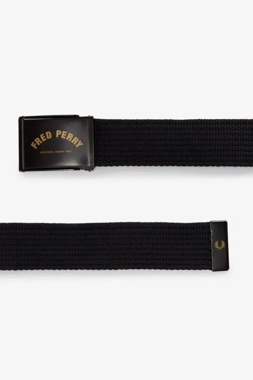 Fred Perry Arch Branded Webbing Belt Black