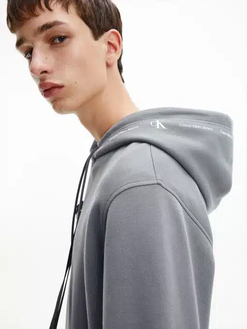 Calvin Klein Repeat Logo Hoodie Fossil Grey