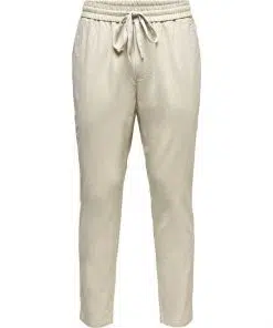 Only & Sons Linus Crop Linen Pants Silver Lining