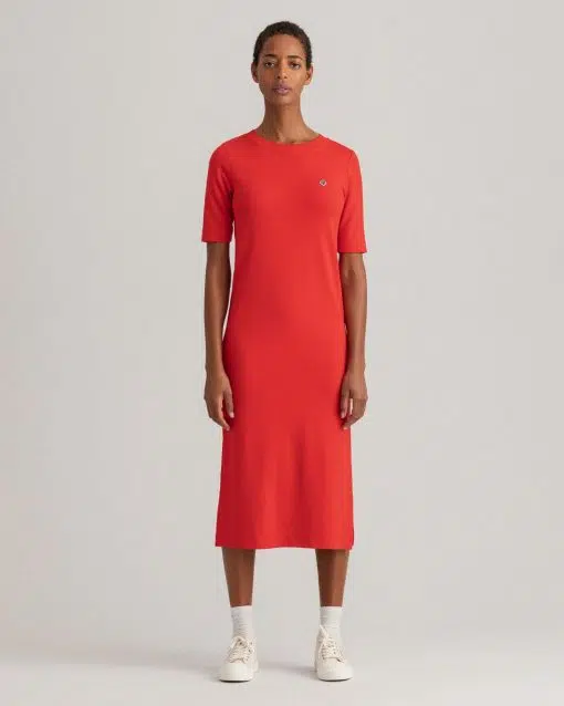 Gant Woman Icon G Jersey Dress Bright Red
