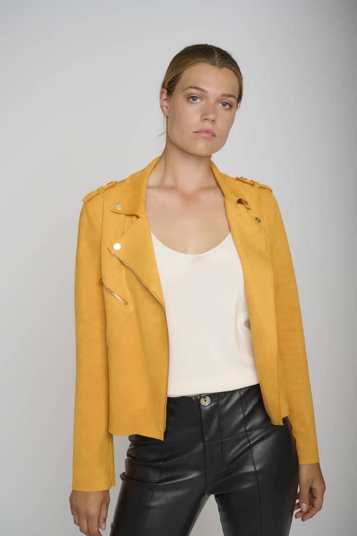 mustard suede jacket