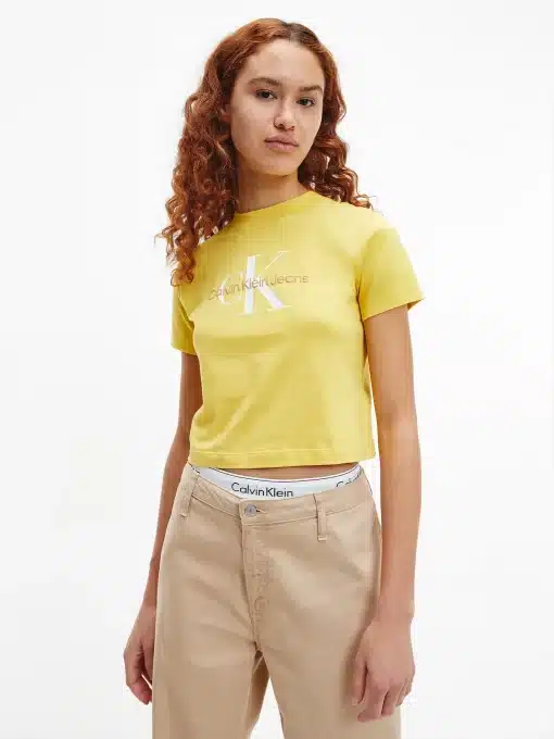 Calvin Klein Monogram Baby Tee Super Yellow