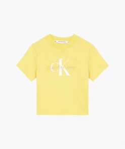 Calvin Klein womens Short Sleeve T-Shirt Monogram Logo at  Women’s  Clothing store