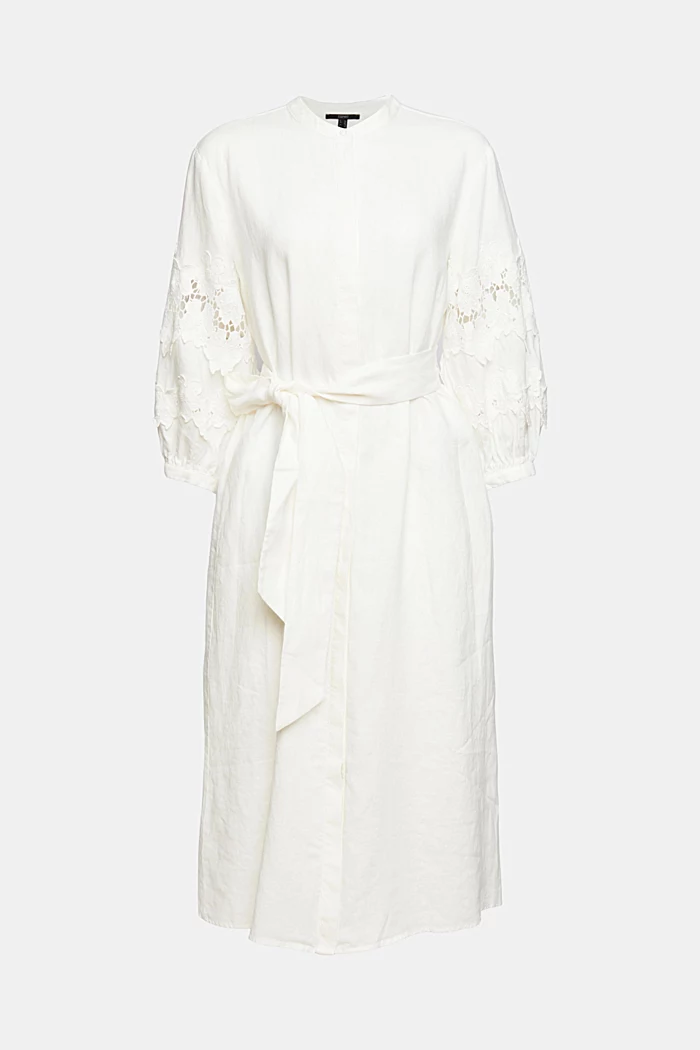 Buy Esprit Linen Dress Off White Scandinavian Fashion Store