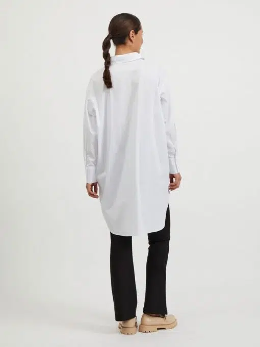 Vila Gimas Oversize Long Shirt White