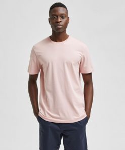 Selected Homme Norman C-Neck Tee Silver Pink