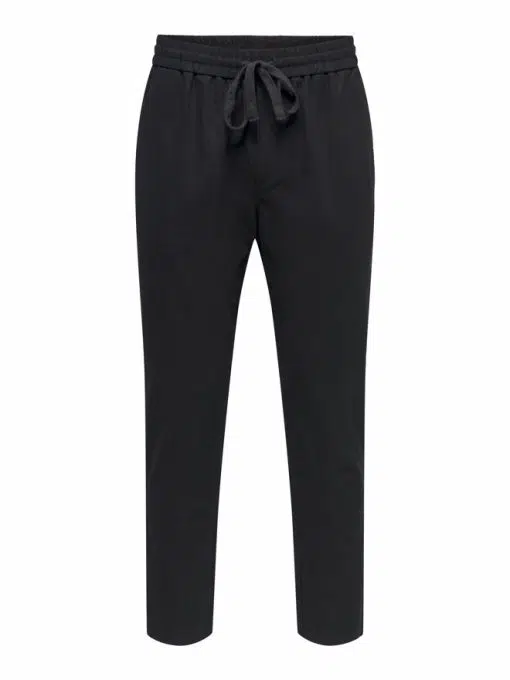Only & Sons Linus Crop Linen Pants Black