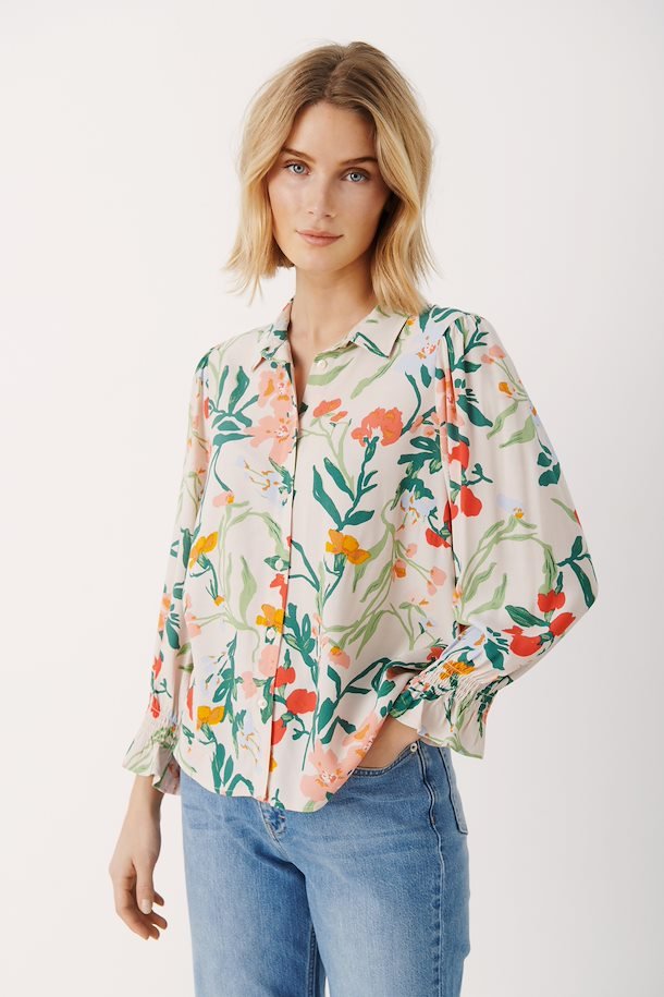 Buy Part Two Nevin Shirt Blooming Dahlia Painted Flower - Scandinavian ...