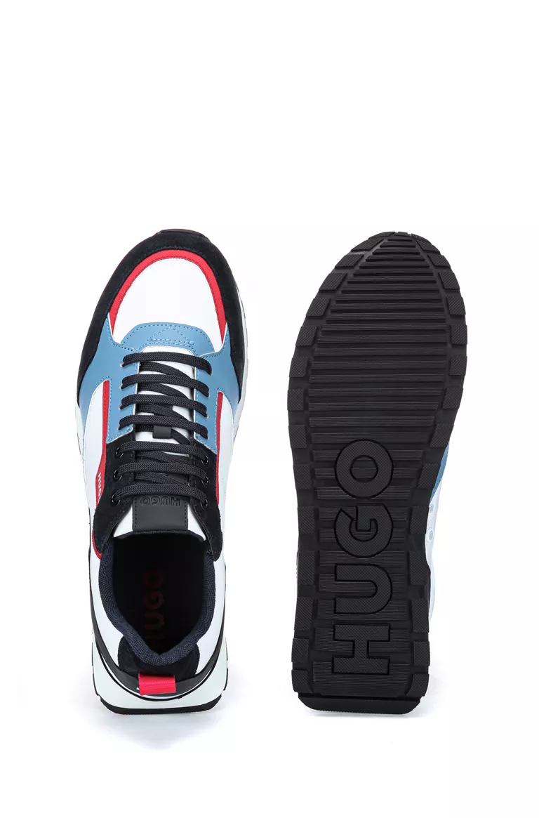 Hugo Boss Men's Saturn Sneakers Dark Blue Leather Low Trainer Shoes | eBay