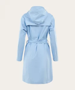 Knowledge Cotton Apparel Jasmine Long Rain Jacket Chambray Blue