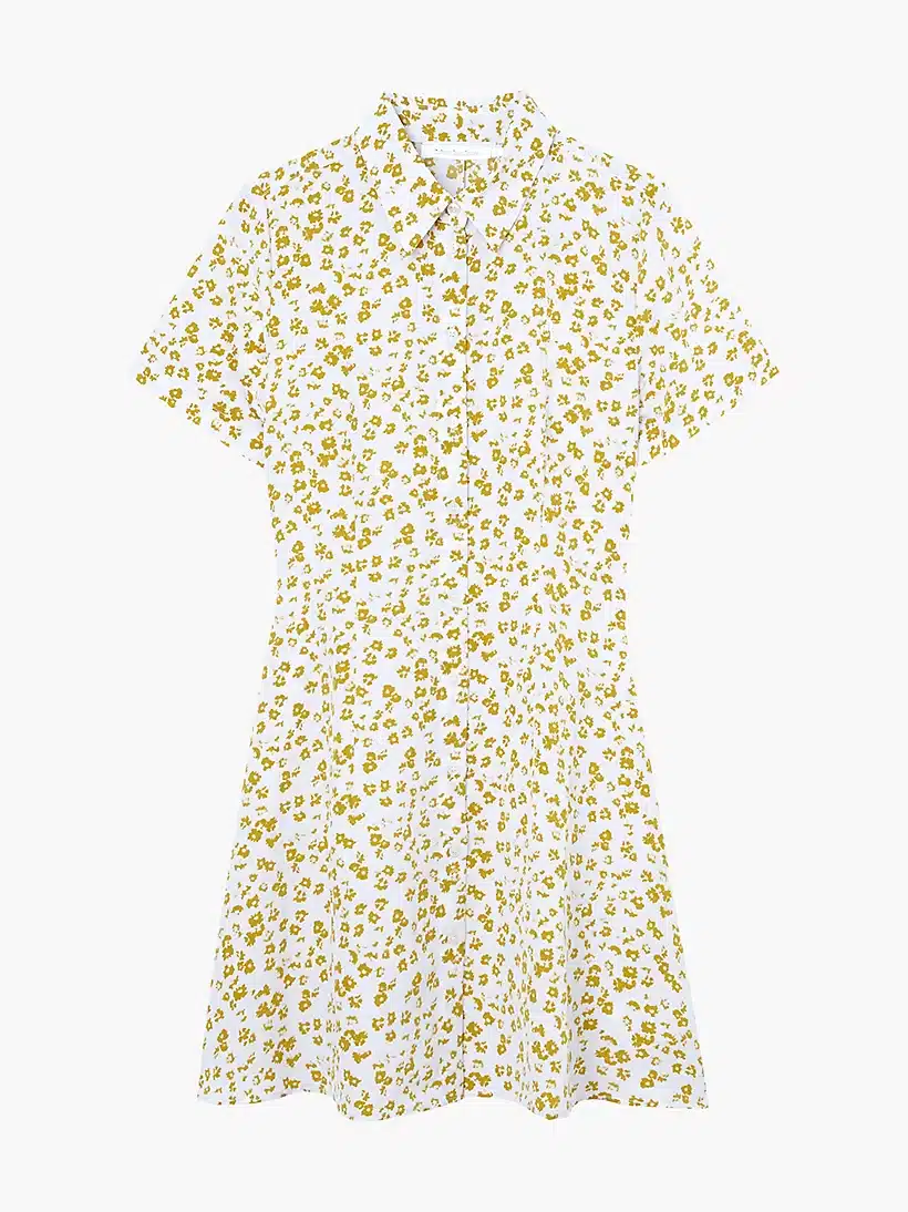 Buy Calvin Klein Shirt Dress Floral Aop Bright White/yellow - Scandinavian  Fashion Store
