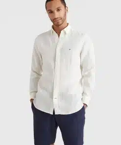 Tommy Hilfiger Pigment Dyed Linen Shirt Ivory
