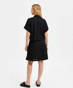 Selected Femme Gulia Cropped Shirt Black