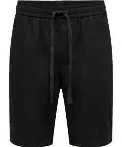Only & Sons Linus Linen Shorts Black