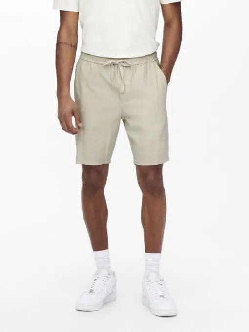 Only & Sons Linus Linen Shorts Grey