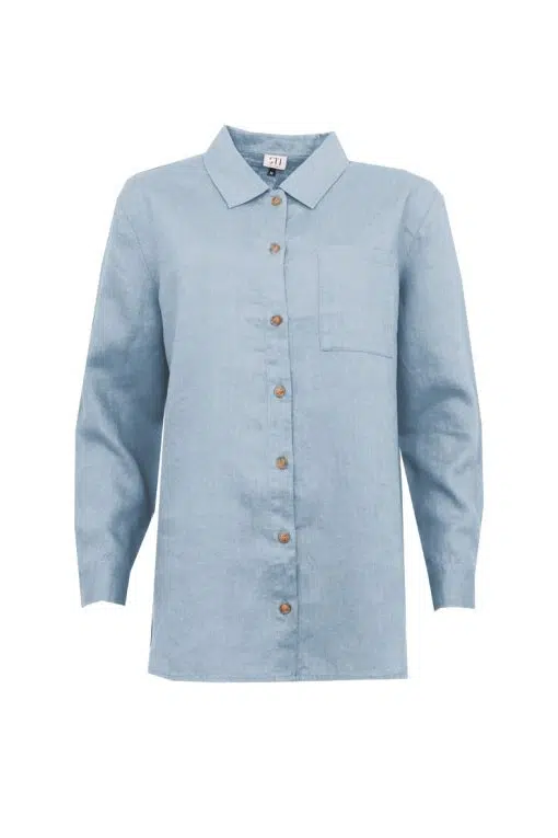 STI Kanni Linen Overshirt Light Blue