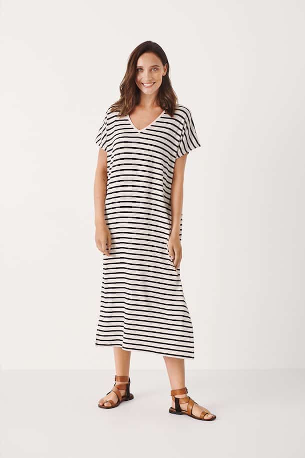 Buy Part Two Patti Dress Black Stripe - Scandinavian Fashion Store