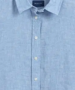 Gant Woman Linen Chambray Shirt Silver Lake Blue
