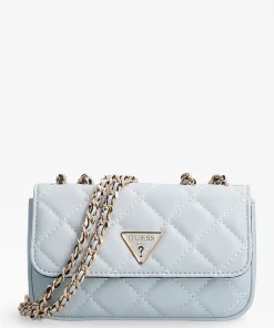 Guess Cessily Quilted Mini Crossbody Light Blue