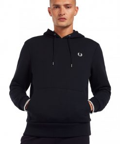 Fred Perry Tipped Hooded Sweatshirt Navy