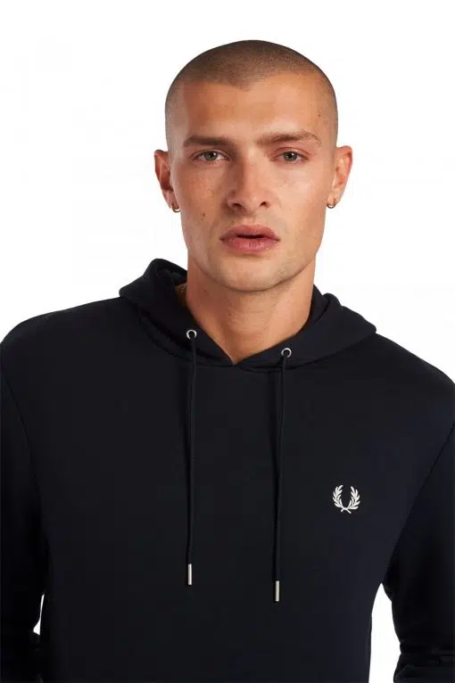 Fred Perry Tipped Hooded Sweatshirt Navy