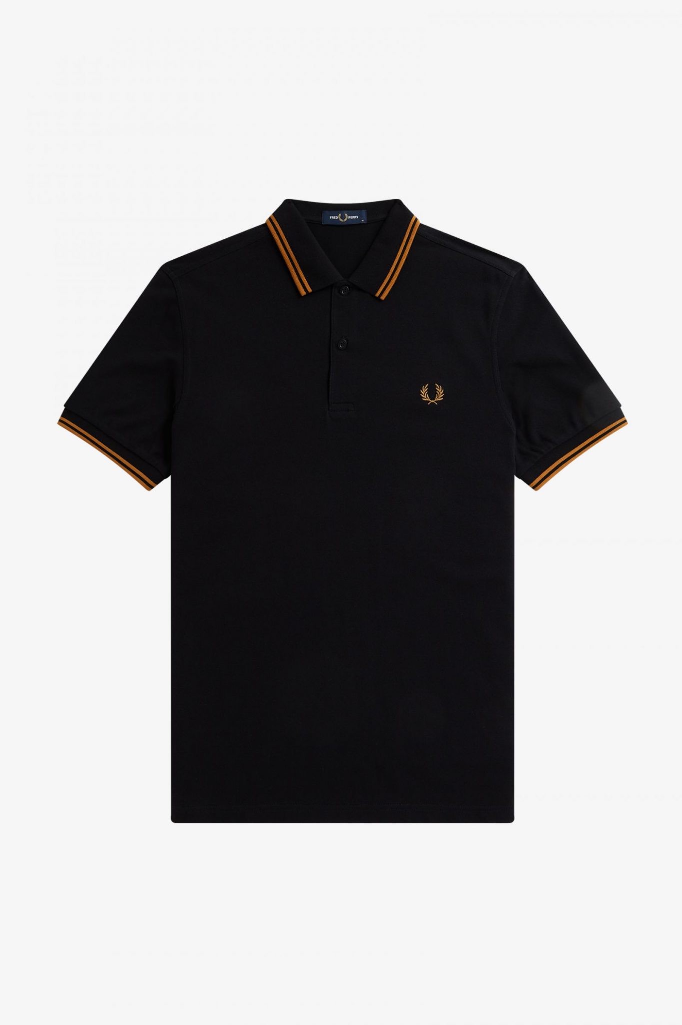 Buy Fred Perry M3600 Pique Black/Dark Caramel - Scandinavian Fashion Store