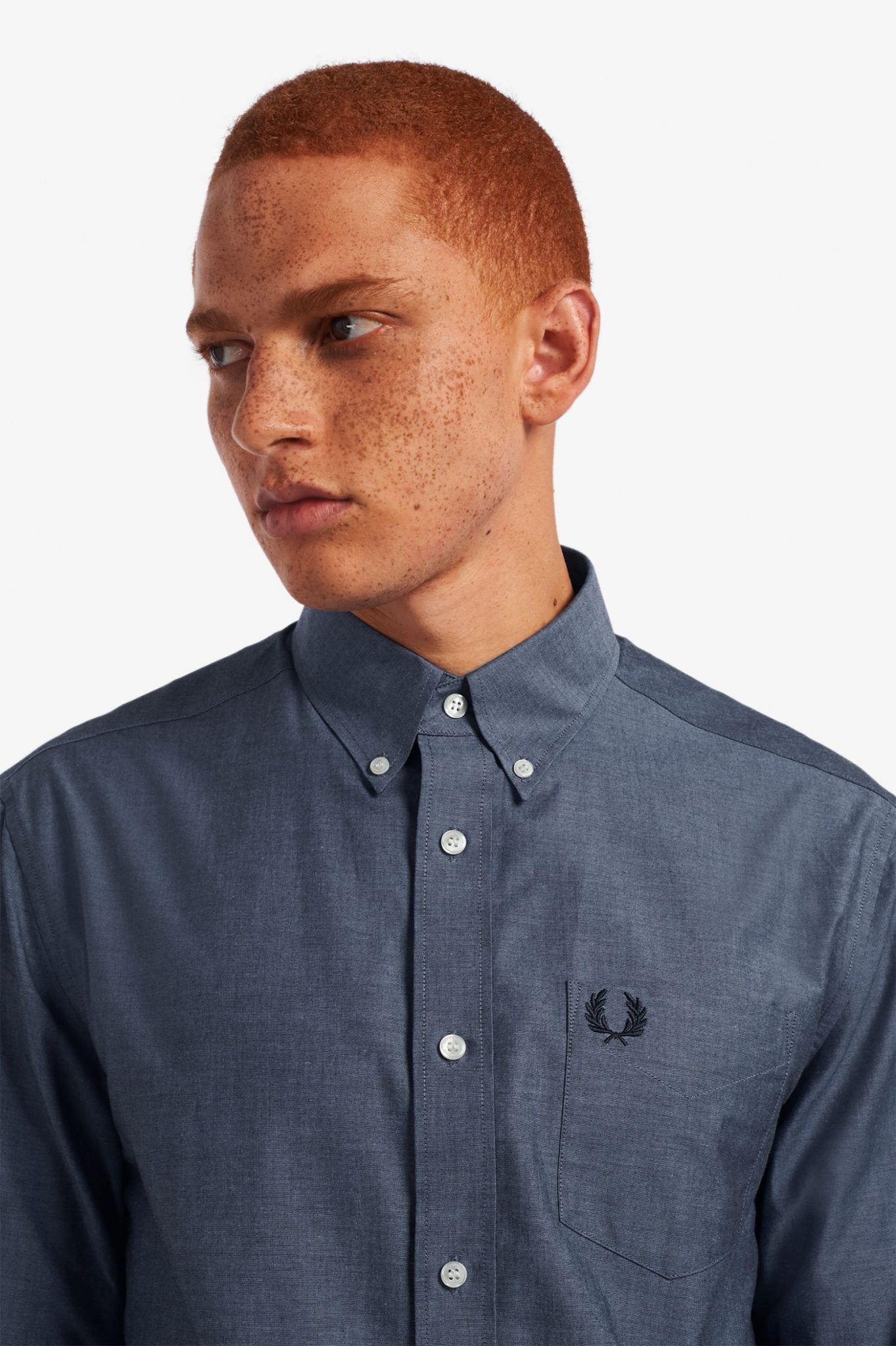 Buy Fred Perry Button Down Collar Shirt Navy - Scandinavian Fashion Store