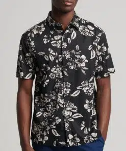 Superdry Vintage Hawaiian Shirt Black Floral